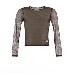 Alexander Wang Green Fitted Long Sleeve Blouse